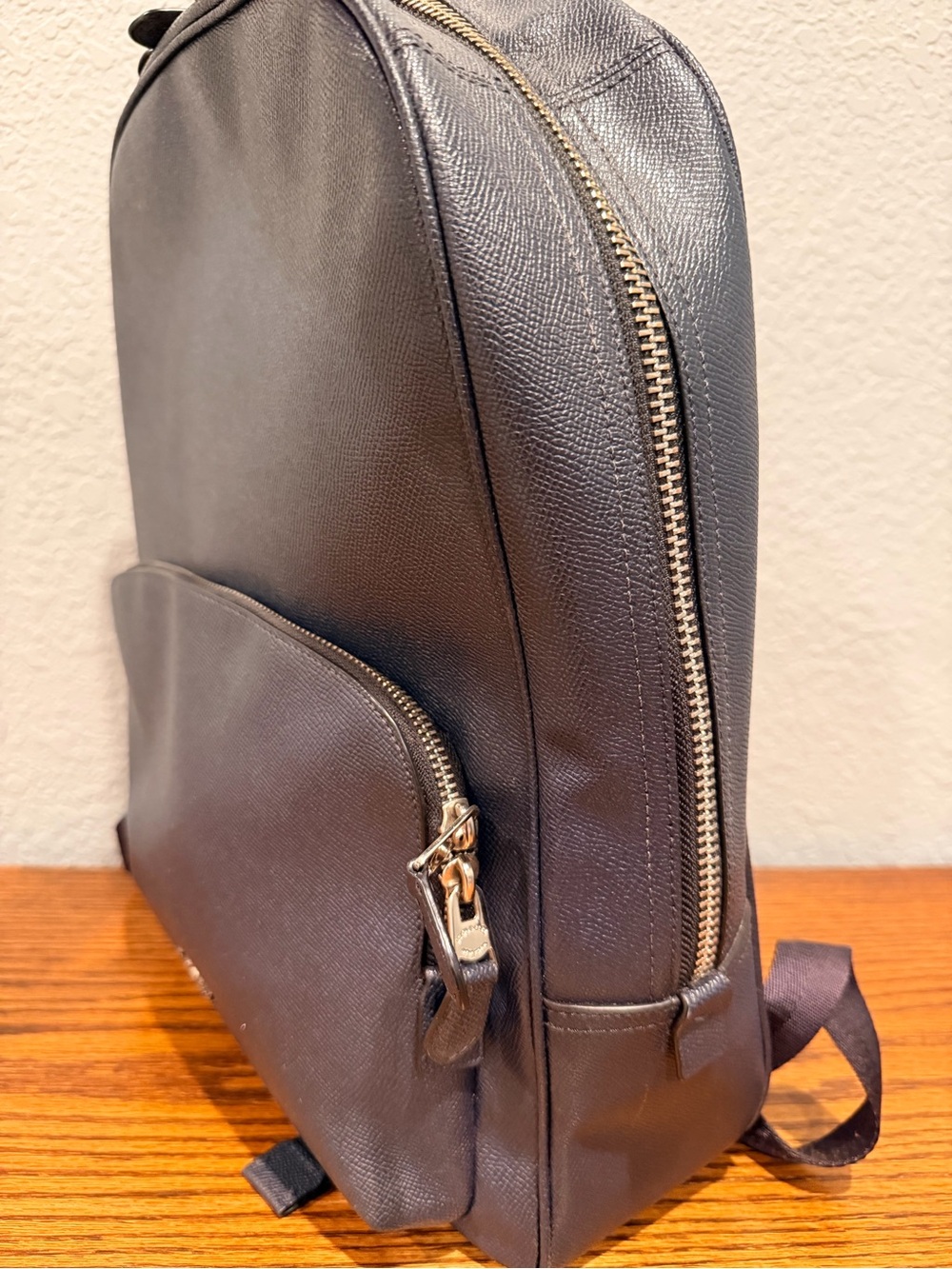 Coach Men's Pebbled Leather Backpack in Navy - Picture 3 of 4